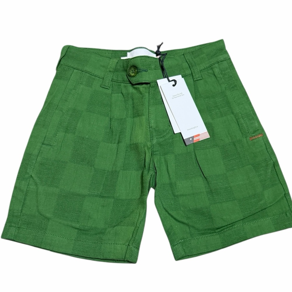 Honor The Gift Boys Jacquard Shorts Size 5–6 Green Checkered NWT